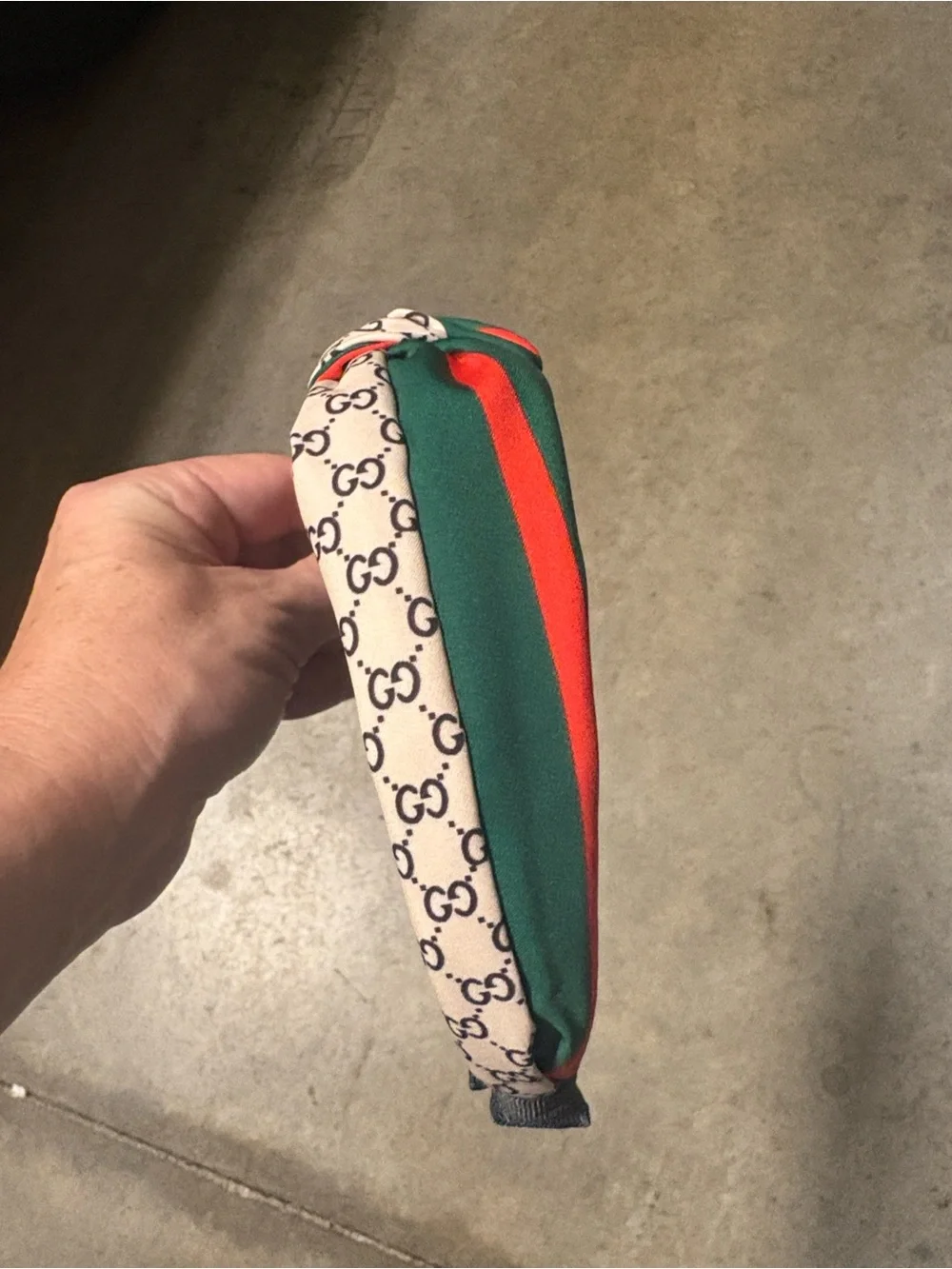 Padded Knotted Stripe Headband Ivory Green Red One Size NWOT